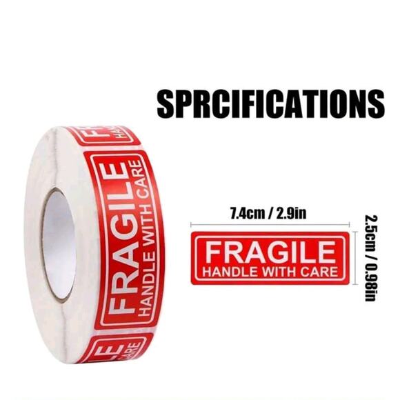 x120 "Fragile. Handle with care"  stickers shipping supplies - Picture 4 of 4